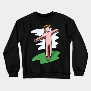 Simple Naive Jesus - Abstracted Christianity Portrayal Crewneck Sweatshirt